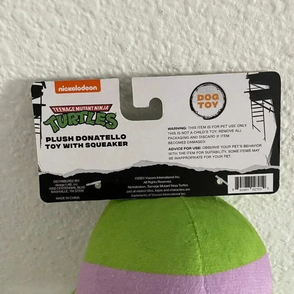 Dog Toy Donatello Teenage Mutant Ninja Turtles Plush Squeaky TMNT Fetch for Pets - Picture 5 of 7